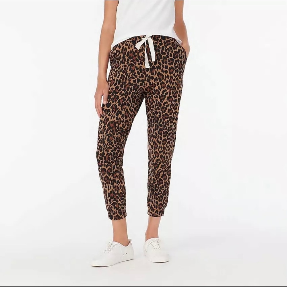 J. Crew Dreamy Pajama Jogger Pant in Leopard